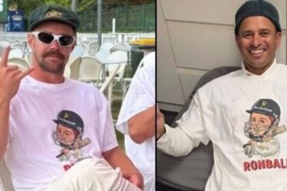 What is RonBall, RonBall Meaning, Ashes 2025 Australia vs England, Australia Mocks Bazball, RonBall T Shirt Viral, Ashes Victory Celebration, Travis Head RonBall, Australia Cricket News, England Bazball Troll, Cricket Viral News